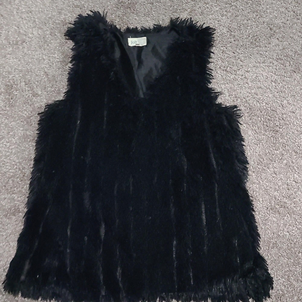 JOLT Black Faux Fur Vest Size M - Picture 5 of 5
